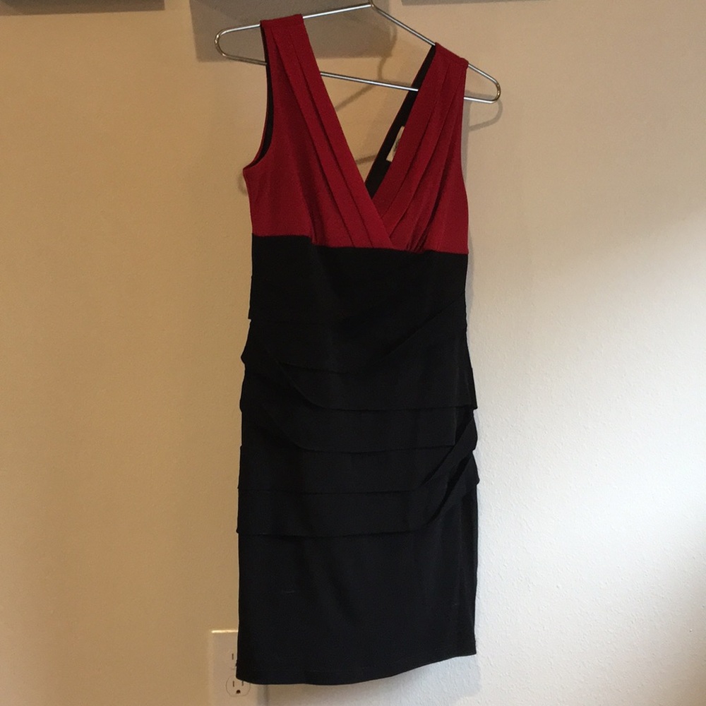 Black and red cocktail dress